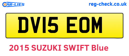 DV15EOM are the vehicle registration plates.