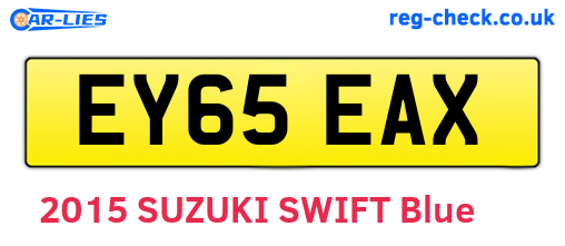 EY65EAX are the vehicle registration plates.