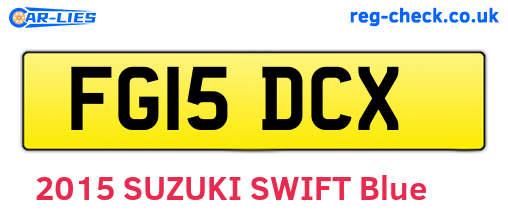 FG15DCX are the vehicle registration plates.