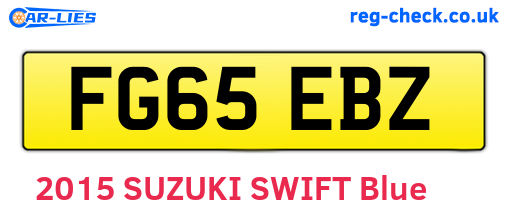 FG65EBZ are the vehicle registration plates.