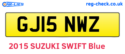 GJ15NWZ are the vehicle registration plates.