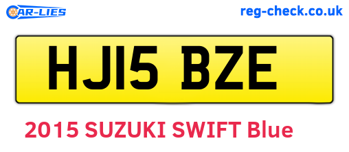 HJ15BZE are the vehicle registration plates.