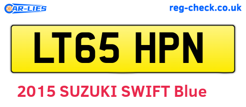 LT65HPN are the vehicle registration plates.