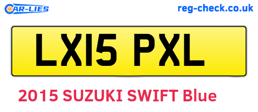 LX15PXL are the vehicle registration plates.
