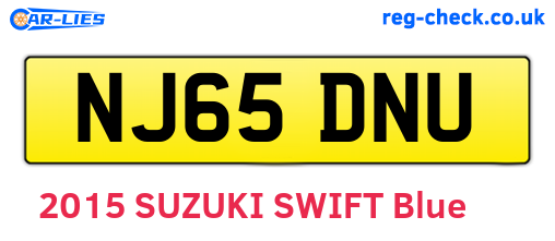NJ65DNU are the vehicle registration plates.