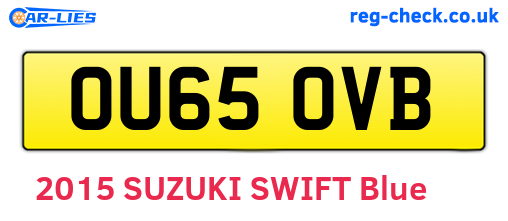 OU65OVB are the vehicle registration plates.