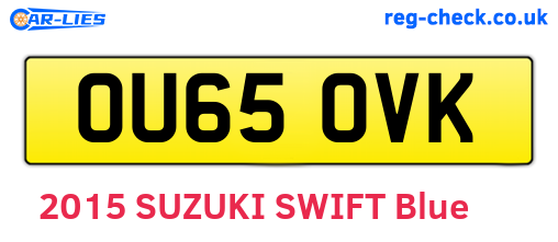 OU65OVK are the vehicle registration plates.