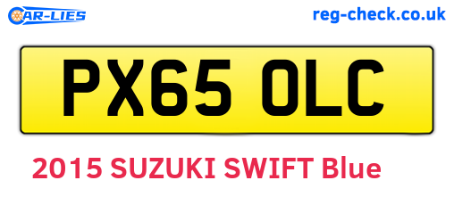 PX65OLC are the vehicle registration plates.
