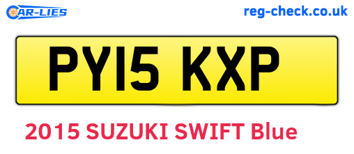 PY15KXP are the vehicle registration plates.