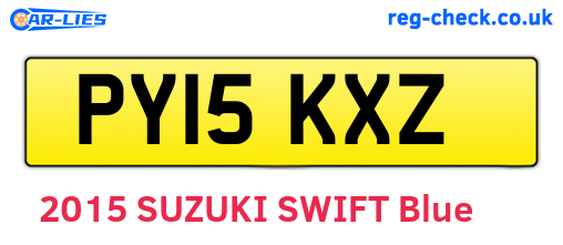 PY15KXZ are the vehicle registration plates.