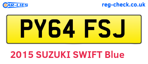 PY64FSJ are the vehicle registration plates.