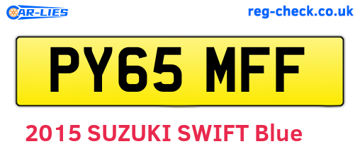 PY65MFF are the vehicle registration plates.
