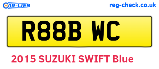 R88BWC are the vehicle registration plates.