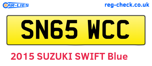 SN65WCC are the vehicle registration plates.