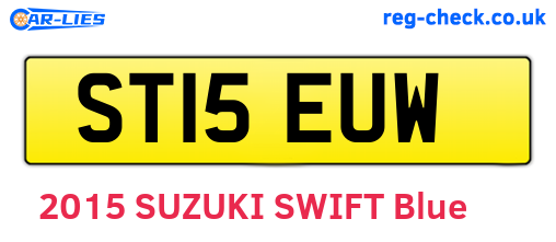 ST15EUW are the vehicle registration plates.