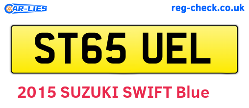 ST65UEL are the vehicle registration plates.