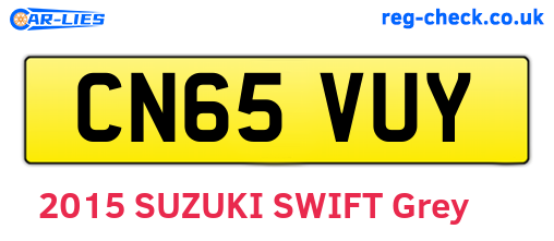 CN65VUY are the vehicle registration plates.