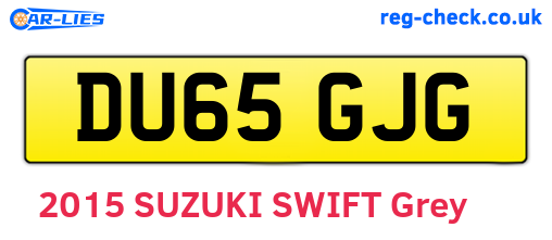 DU65GJG are the vehicle registration plates.