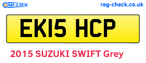 EK15HCP are the vehicle registration plates.