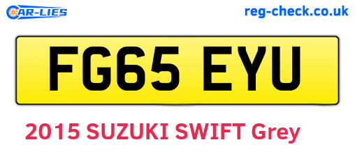FG65EYU are the vehicle registration plates.