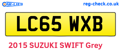 LC65WXB are the vehicle registration plates.