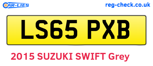 LS65PXB are the vehicle registration plates.