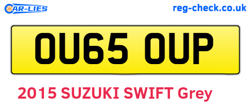 OU65OUP are the vehicle registration plates.