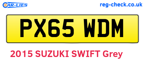 PX65WDM are the vehicle registration plates.