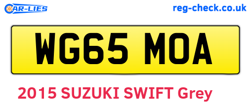 WG65MOA are the vehicle registration plates.