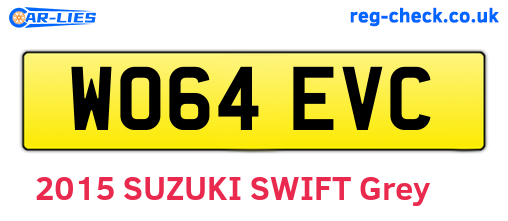 WO64EVC are the vehicle registration plates.