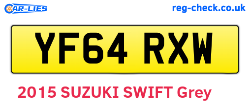 YF64RXW are the vehicle registration plates.