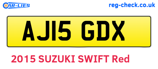AJ15GDX are the vehicle registration plates.