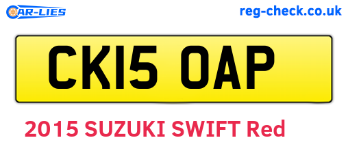 CK15OAP are the vehicle registration plates.