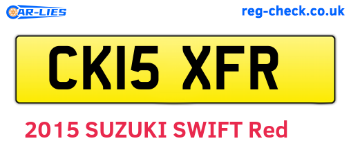CK15XFR are the vehicle registration plates.