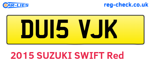 DU15VJK are the vehicle registration plates.