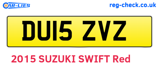 DU15ZVZ are the vehicle registration plates.