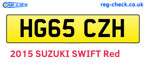 HG65CZH are the vehicle registration plates.
