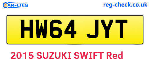 HW64JYT are the vehicle registration plates.