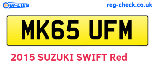 MK65UFM are the vehicle registration plates.