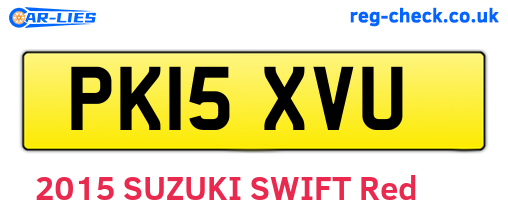 PK15XVU are the vehicle registration plates.