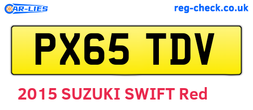 PX65TDV are the vehicle registration plates.