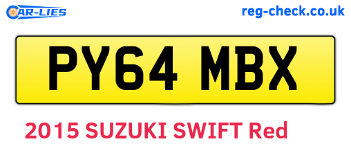 PY64MBX are the vehicle registration plates.