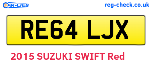 RE64LJX are the vehicle registration plates.