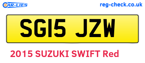SG15JZW are the vehicle registration plates.