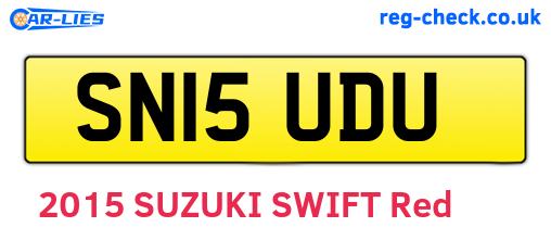 SN15UDU are the vehicle registration plates.