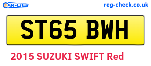 ST65BWH are the vehicle registration plates.