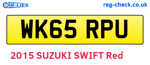 WK65RPU are the vehicle registration plates.