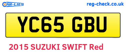 YC65GBU are the vehicle registration plates.