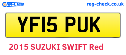 YF15PUK are the vehicle registration plates.