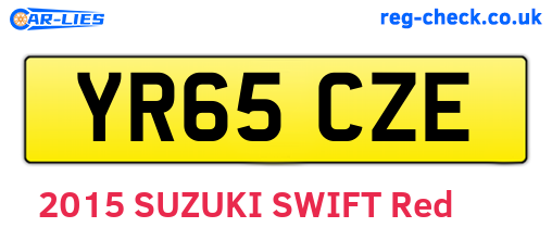 YR65CZE are the vehicle registration plates.